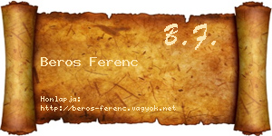 Beros Ferenc névjegykártya